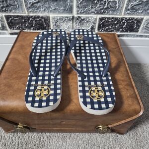 Tory Burch  Women's Navy/White Flip Flops Size 11